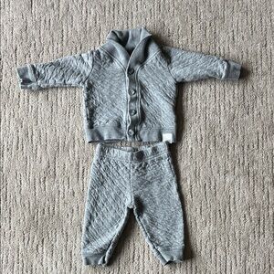 Gray Quilted Baby Outfit Set